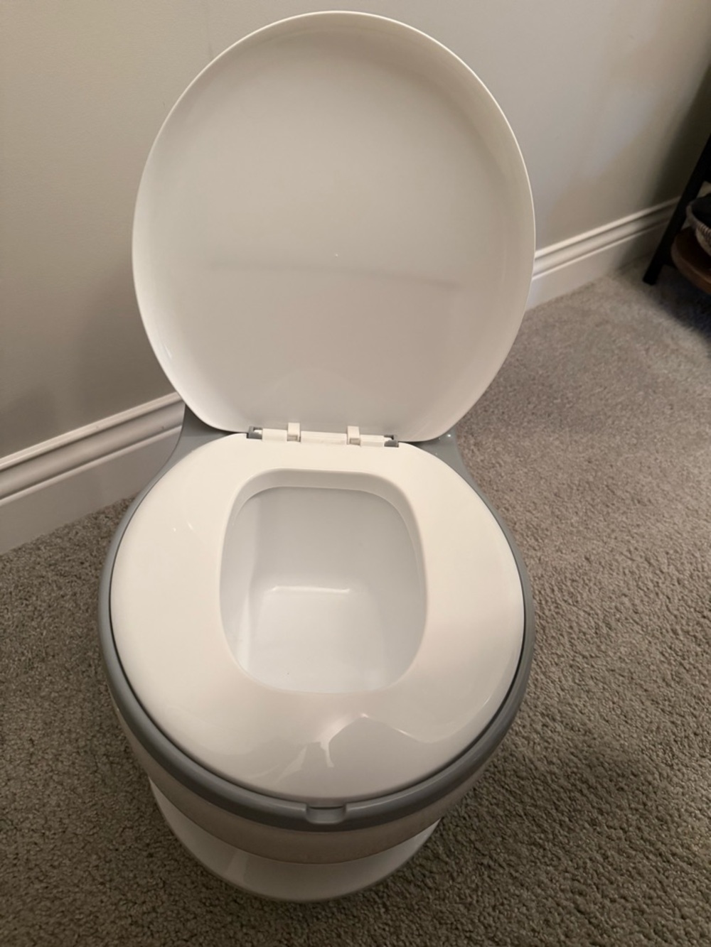 Portable White and Gray Kids Training Potty - Child Toilet Seat